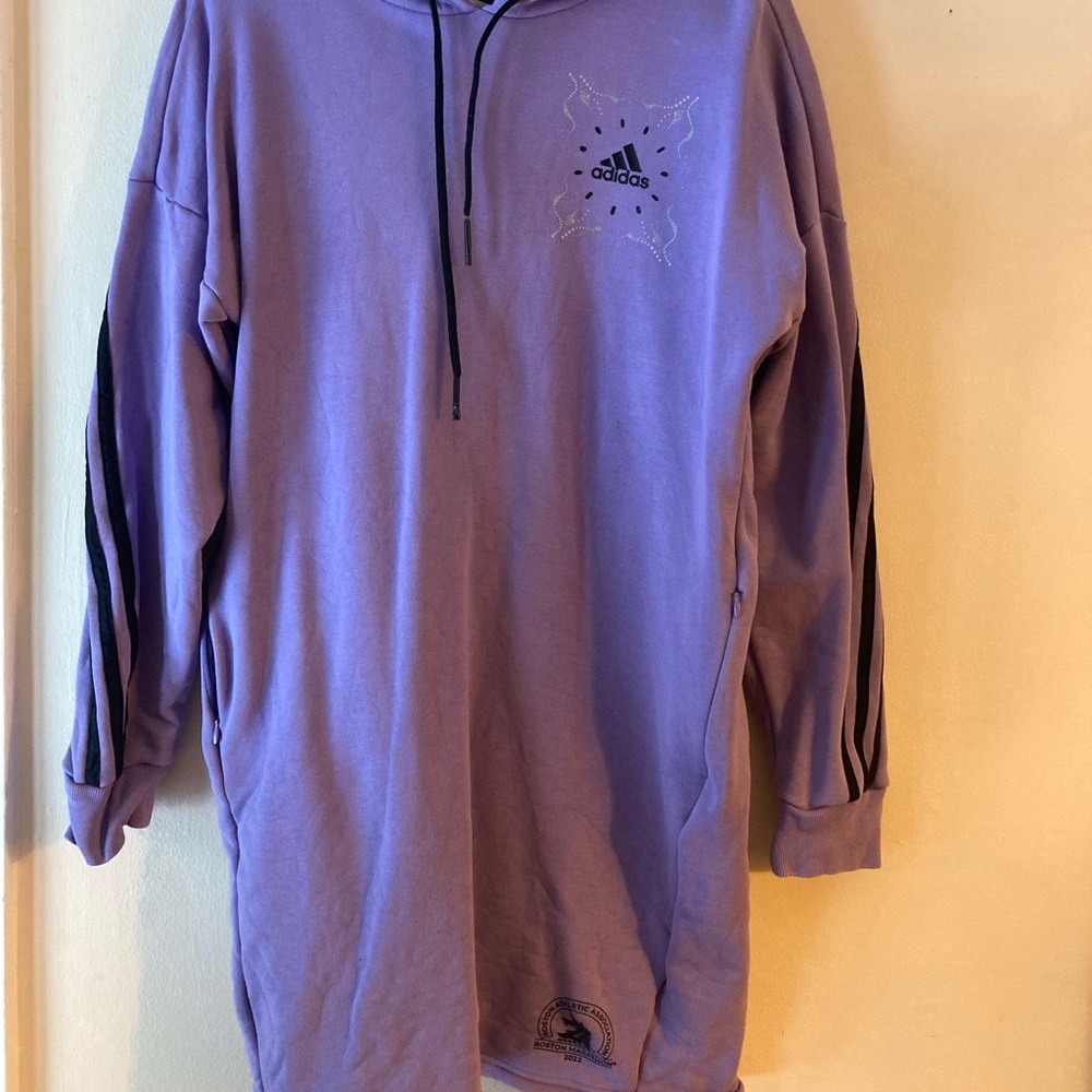 2022 Boston Marathon Boston Athletic Association 3 Stripes sweatshirt dress